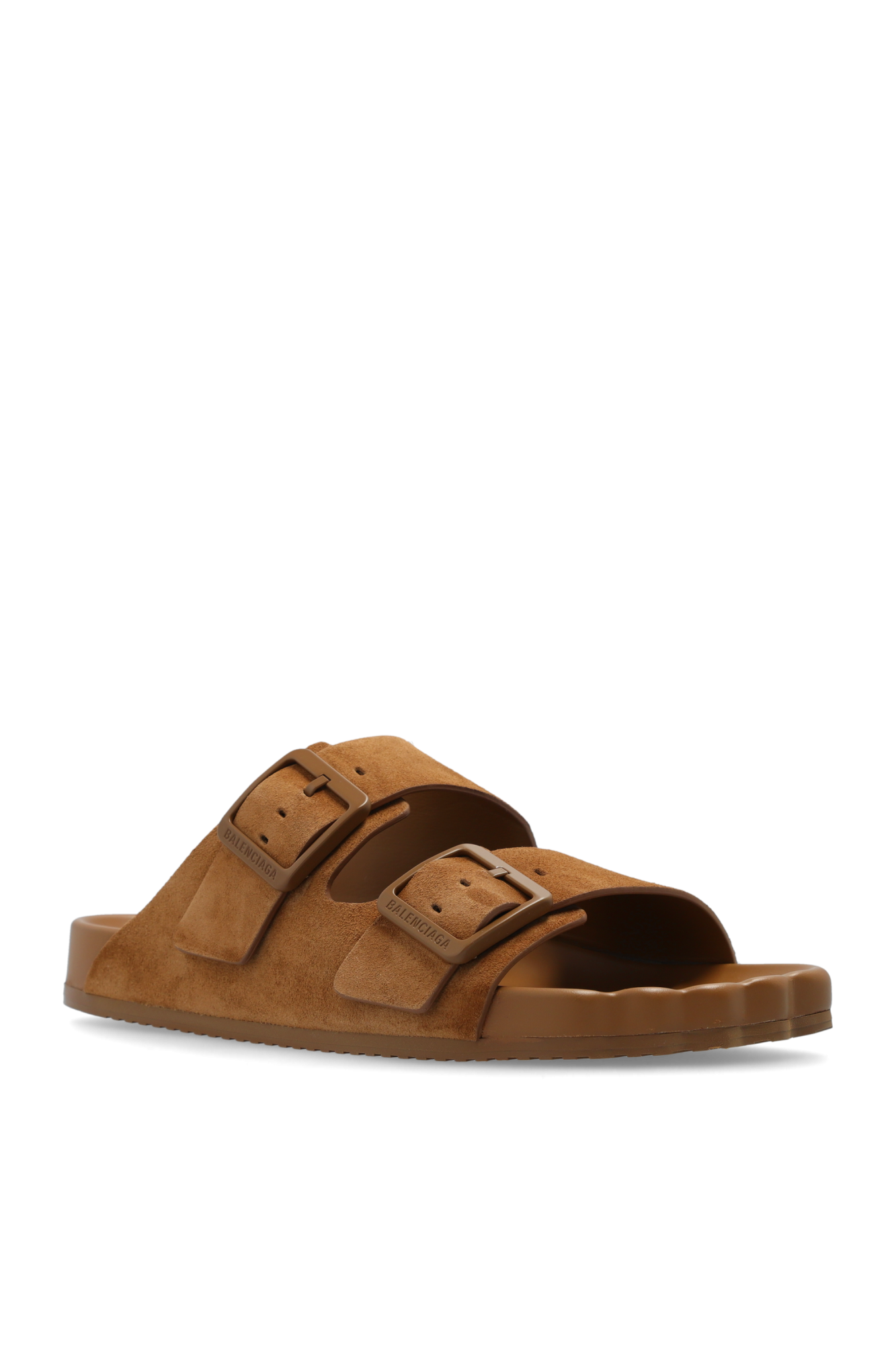 【関税&送料込み】Balenciaga Slippers SchaferandweinerShops VG - Brown Suede Slippers 'Sunday